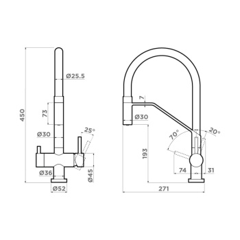 Смеситель для кухни Omoikiri Akeno LG-BL светлое золото/черный 4994546