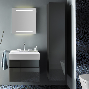 Burgbad Yumo Шкаф подвесной 35x32x176 см, цвет: серый HSKE035LF3194