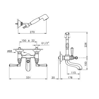 Смеситель для ванны Nicolazzi Teide  1902GB05