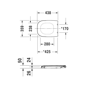 Duravit D-Code Сиденье для унитаза, петли: пластик с микролифтом Цвет: Белый (СПЕЦЦЕНА)