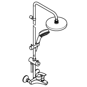 Душевая система с однорычажным смесителем для ванны, настенный монтаж, GROHE Tempesta Cosmopolitan System 200, хром, 26305001