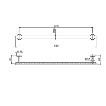 Полотенцедержатель Fima Carlo Frattini Spillo Steel 60, подвесной, нержавеюшая сталь F6090/60INOX