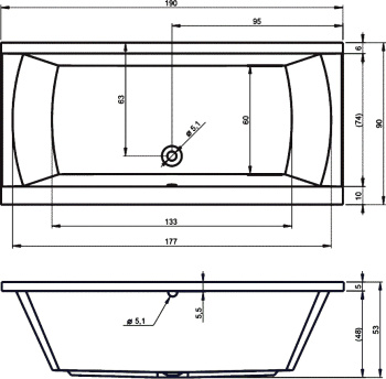 Акриловая ванна Riho 190x90 BA6900500000000 (B023001005)
