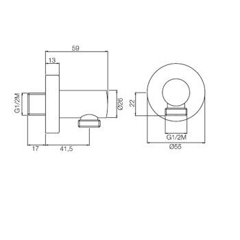 Подвод воды Fima Carlo Frattini Wellness 1/2, чёрный матовый F2172NS
