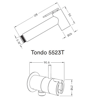 Гигиенический душ Nicolazzi  Гигиенический душ Tondo со смесителем и держателем без шланга. 5523TCR