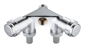 Двойной вентиль GROHE Eggeman Einfach, хром 41020000