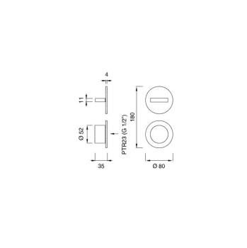 Смеситель для ванны CЕА Design Bar BAR 71 S с термостатом сталь