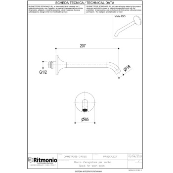 Излив для раковины Ritmonio Diametro35 Elegance хром PR53CA203CRL