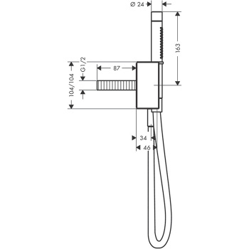 Axor Edge Душевой гарнитур: ручной душ с держателем и шлангом, алмазная огранка, цвет: золото 465219