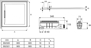 Душевой поддон 80х80 Jacob Delafon Flight Pure E62320-00, белый