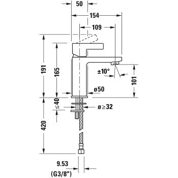 Смеситель для раковины Duravit D-neo DE1021002010 хром