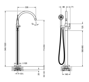 Смеситель для ванны Jorger Charleston Square 634.10.825.000 chrome