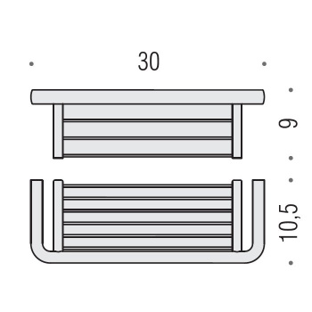 Полочка металлическая Colombo Lulu 30см хром B6232.CR