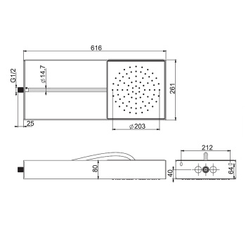 Верхний душ Moove настенного монтажа в раме из брашированной нержавеющей стали Fima Carlo Frattini Wellness передвижной модуль подачи воды, хром F2991SCR