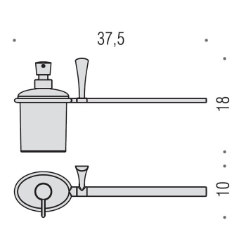 Полотенцедержатель Colombo Land 37.5 см с дозатором DX, хром/матовое стекло B2874D.CR-VAN