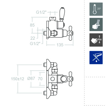 Смеситель термостатический Ramonsoler Gaudi для душа 3044