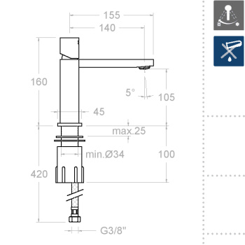 Смеситель для раковины Ramonsoler Kuatro 4702