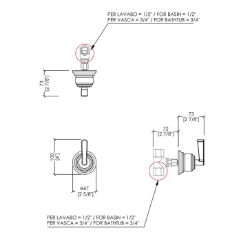 Кран запорный Devon&Devon Manhattan цвет никель блестящий MNH467NK