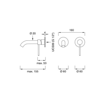 Cмеситель для ванны CEA Design Gastone GAS 27 W L сталь