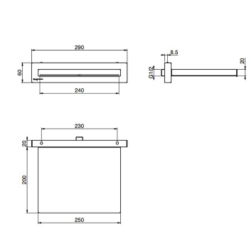 Излив-каскад для настенного монтажа Fima Carlo Frattini Wellness длина 220, хром F2781CR