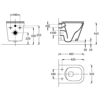 Унитаз подвесной Kerama Marazzi Cubo CU.wc.02 CUBO с крепежом и сиденьем белый глянцевый