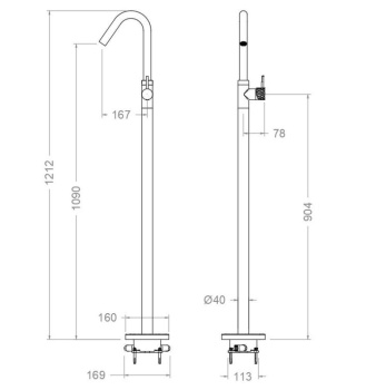 Смеситель для раковины Ramonsoler Odisea напольный joya графит 597603GR