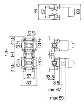 Скрытая часть смесителя для душа Nobili WE81103 черный