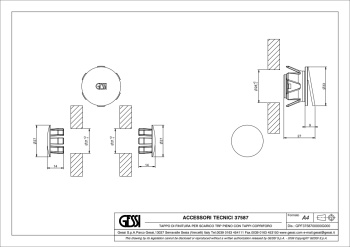 Комплект заглушек для перелива и боковых отверстий Gessi 37587.707 Black Metal Brushed PVD