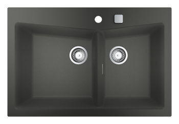 Мойка GROHE K700 с 2 чашами, 838 x 559 мм, серый гранит 31657AT0