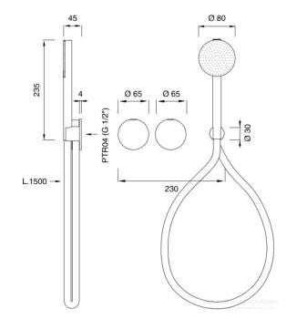Смеситель для ванны CЕА Design Giotto GIO 25 H BK KD S черный
