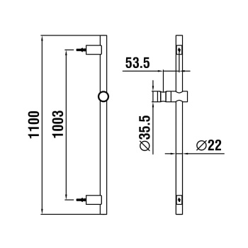 Laufen Schower accessories Twingliss душевая штанга 600 мм, цвет хром