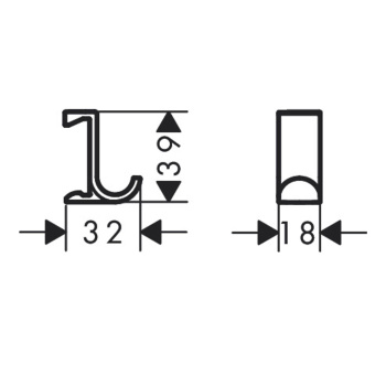 HG WallStoris Крючок широкий, матовый черный
