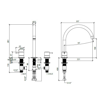 Смеситель для раковины Almar E214004.AB черный