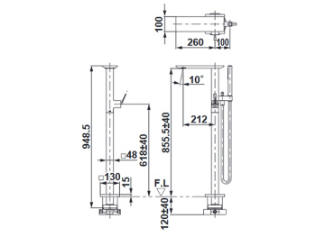 Основание для отдельностоящего смесителя Toto TBN01105R
