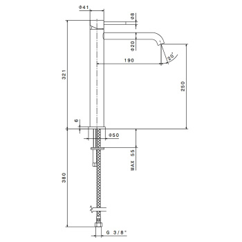 Смеситель для раковины Newform X-steel 316 69615X.59.098 золото