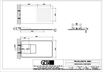 Верхний душ Gessi Tremillimetri 33081.727 Brass Brushed PVD