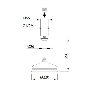 Верхний душ Carimali Colonial 220 хром 27020C15/SOF-CR