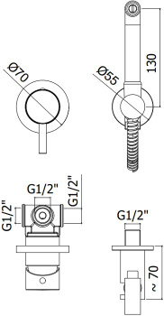 Смеситель на борт ванны Paffoni Light LIG048CR