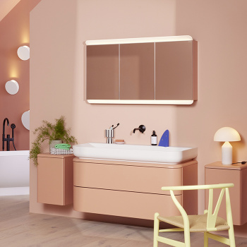 Burgbad B.ME Комплект мебели 120х55х68cм., подвесной, 2 ящика, раковина белая матовая, без отв., 2 шкафчика, цвет: Sand Matt APHE035 F5982