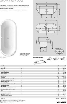 Стальная ванна Kaldewei Centro Duo Oval 180x80 282800010001
