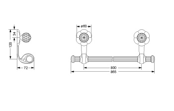 Держатель для полотенец Jorger Florale Crystal 600.00.040.000 chrome