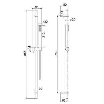 Душевая штанга c ручным душем и шлангом Fima Carlo Frattini Wellness 1500, золото F2150OR