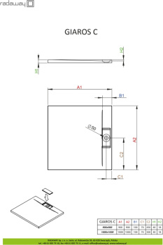 Душевой поддон Radaway Giaros C90 MKGC9090-03
