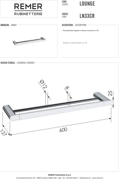 Полотенцедержатель Remer Lounge черный брашированный хром (CFP) LN33CFP