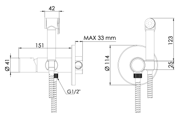 Гигиенический душ Daniel Trilogy TG6454DCDP золото брашированное