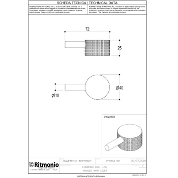 Ручка для смесителя Ritmonio Diametro35 Impronte хром PR51ML102CRL
