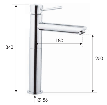 Смеситель для раковины Remer Minimal N11LXL хром