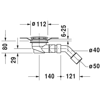 Duravit Выпуск для душевого поддона,  цвет хром