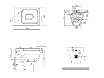 Унитаз подвесной Scarabeo Butterfly 4006