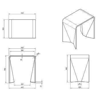 Табурет KNIEF  Табурет цвет Turmalin 020 (Galaxy Black 0700-090-20) 70301020